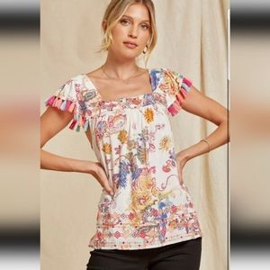 Embroidered Sleeveless Top